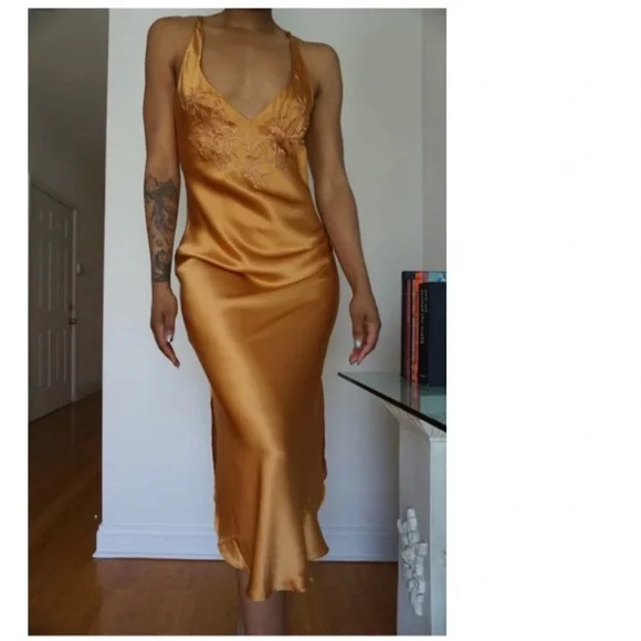 Vintage 90’s 100% Silk Dress Black Silk Slip Dress Size Small Satin Mini Dress - Picture 3 of 12